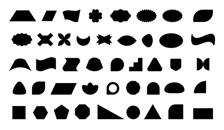 Vector forma básica vectorial elementos gráficos geométricos abstractos para el diseño figuras básicas minimalistas