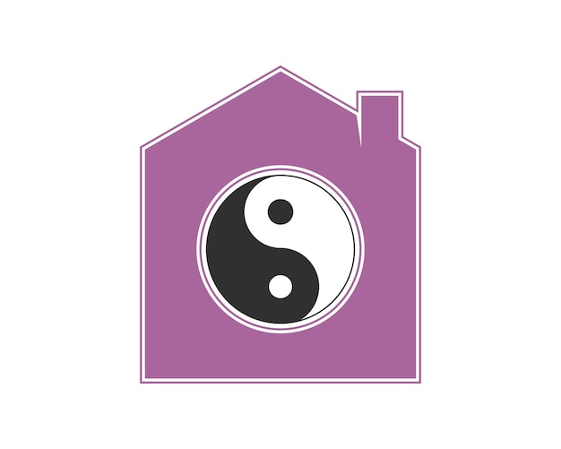 Forma de casa con yin yang dentro