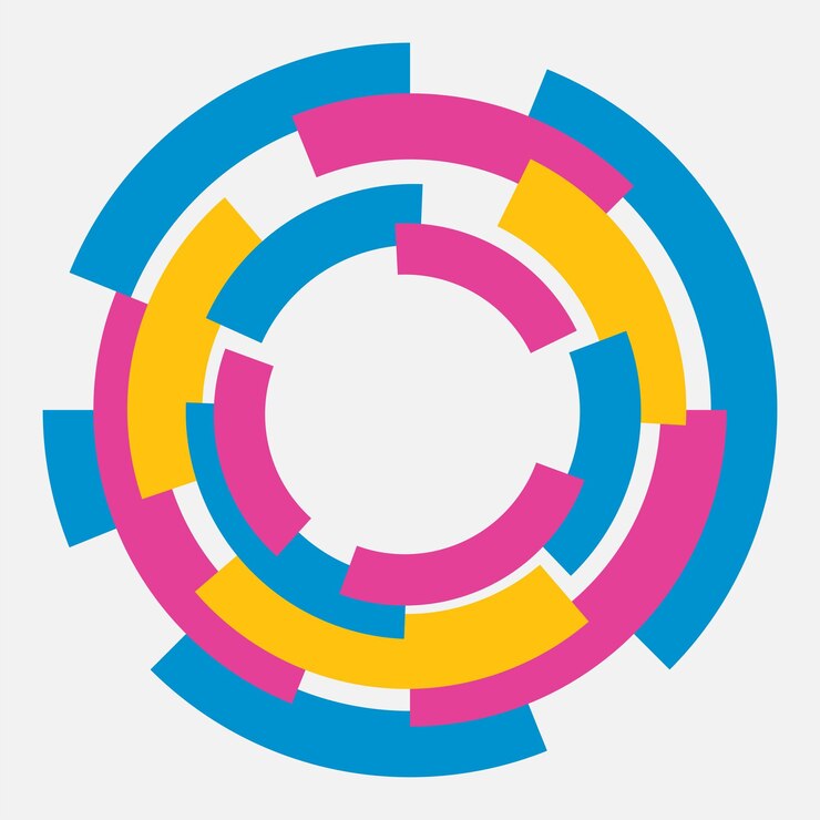 Vector forma de círculo con color de niños.