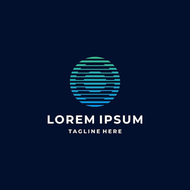 Forma de círculo digital con letra inicial O espacio negativo inspiración para diseño de logotipo