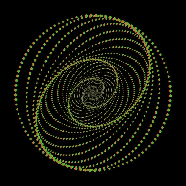 Forma de círculo en forma de vórtice Puntos de semitono Arte geométrico Elemento de diseño de moda para marco
