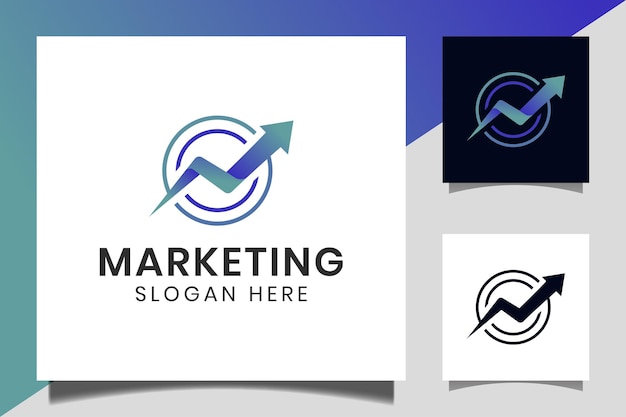 Forma de círculo letra n con flecha de estadísticas superior o icono de crecimiento para la puesta en marcha de empresas, plantilla de logotipo de marketing