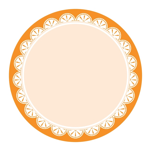 Forma de círculo naranja clásica simple con diseño de patrones redondos decorativos