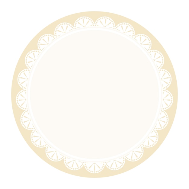 Forma de círculo de vainilla marrón clásica simple con diseño de patrones redondos decorativos