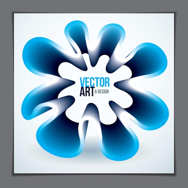 Forma de color degradado en forma de flor 3d, elemento de arte abstracto vectorial. Perfecto para tarjeta de regalo, portada, afiche o folleto. Objeto dimensional de onda de color brillante.