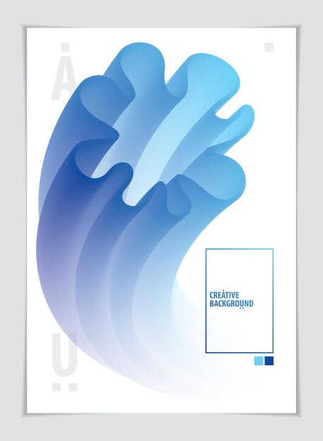 Forma de color gradiente de forma de flor 3d, elemento de arte abstracto vectorial. Perfecto para tarjeta de regalo, portada, cartel o folleto. Objeto dimensional de onda de color brillante.