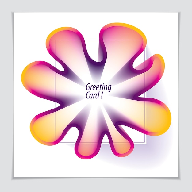 Forma de color gradiente de forma de flor 3d, elemento de arte abstracto vectorial. Perfecto para tarjeta de regalo, portada, cartel o folleto. Objeto dimensional de onda de color brillante.