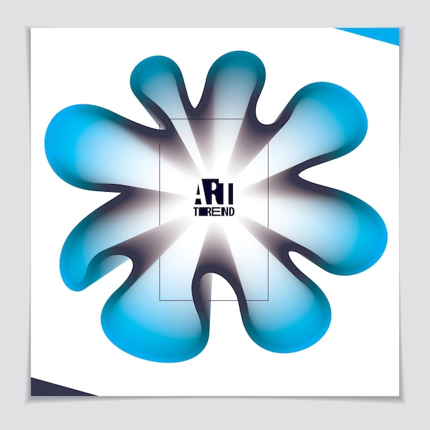 Forma de color gradiente de forma de flor 3d, elemento de arte abstracto vectorial. Perfecto para tarjeta de regalo, portada, cartel o folleto. Objeto dimensional de onda de color brillante.