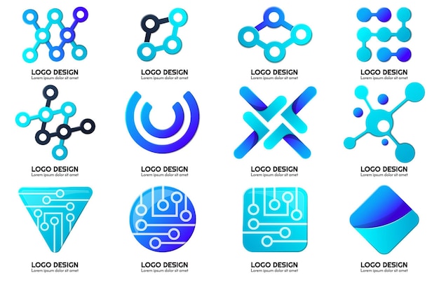 Forma de color y logotipos modernos