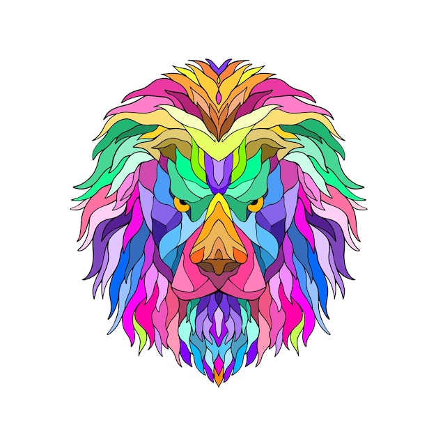 forma colorida de león