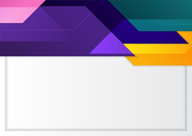 Forma colorida moderna con fondo de diseño de presentación de sombra con espacio en blanco blanco Ilustración vectorial diseño gráfico abstracto patrón de banner fondo de presentación plantilla web