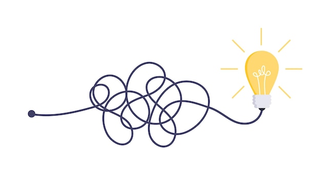 Forma compleja, fácil y sencilla desde el principio hasta la idea. El caos simplifica la resolución de problemas y la solución empresarial.