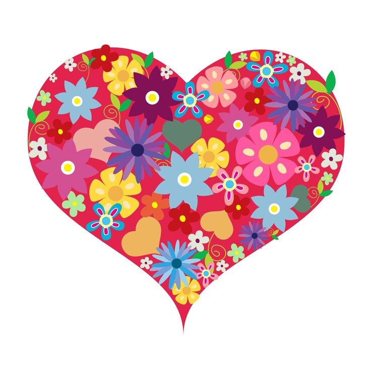 forma de corazón de amor por flor