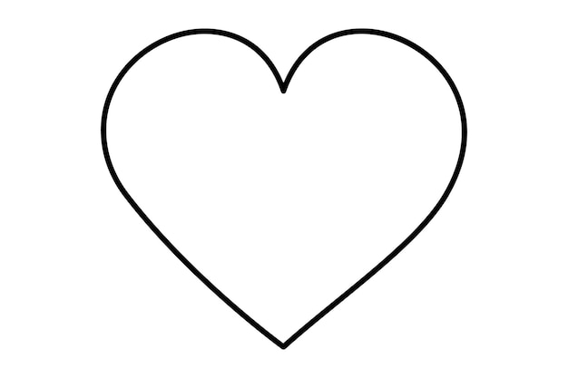 una forma de corazón con un borde negro en el centro