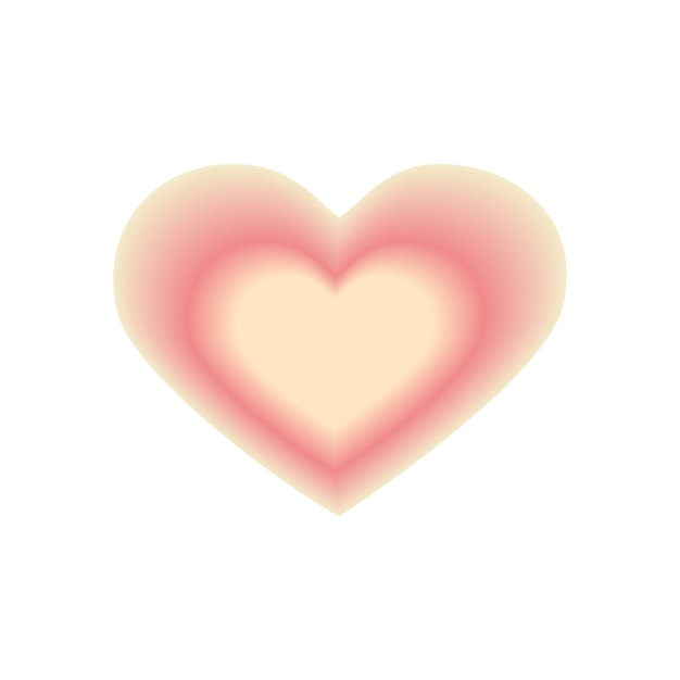Forma de corazón borrosa en estilo y2k Gradiente elemento de amor de moda