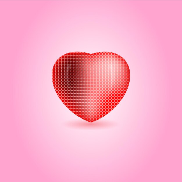 forma de corazón de color rojo
