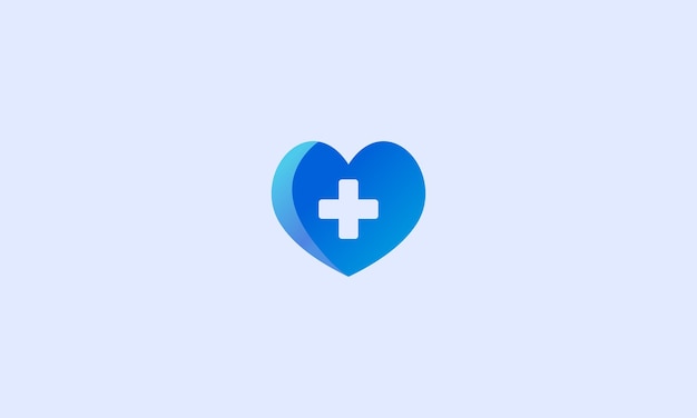 forma de corazón con forma de cruz para el logotipo médico. logotipo único para la clínica