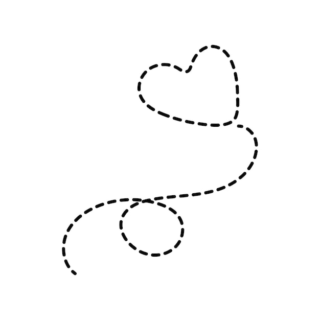 Forma de corazón de línea continua en fondo blanco para invitaciones de saludo diseño gráfico