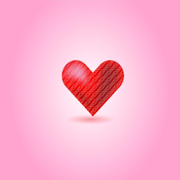 Forma de corazón realista en forma de corazón Forma de corazón 3d en forma de corazón con el patrón