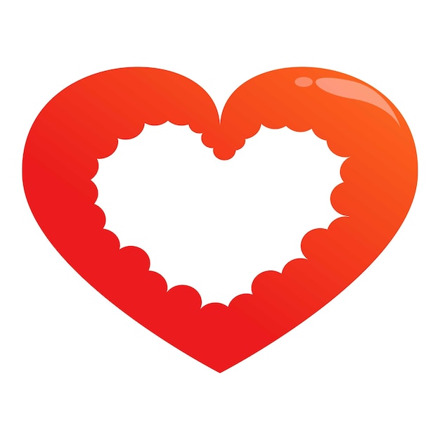 Forma de corazón rojo creando otra forma de corazón en el interior