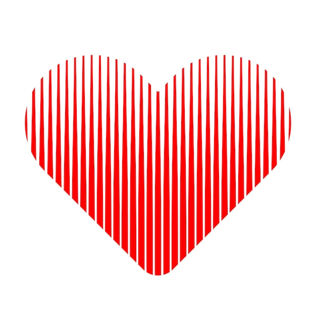 Forma de corazón con símbolo de icono de patrón alineado Ilustración vectorial