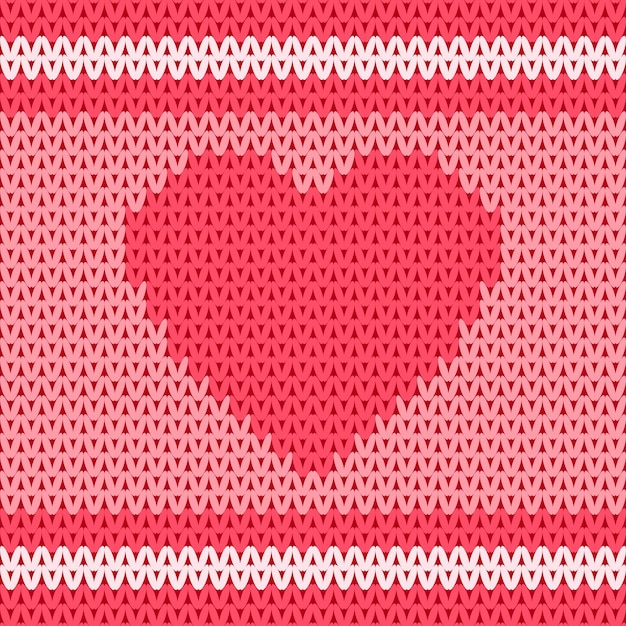Forma de corazón en tejido de lana de punto tradicional diseño de patrones sin fisuras