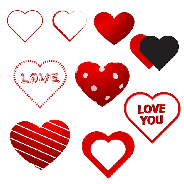 forma de corazones de amor de vector libre