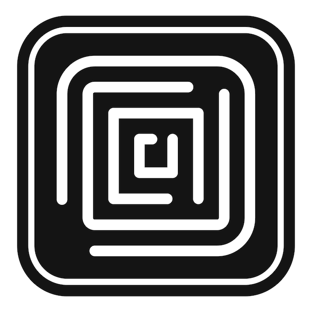Forma cuadrada abstracta en blanco y negro que forma un laberinto