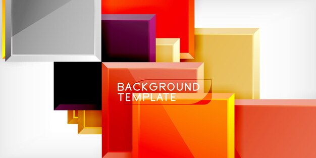 Forma cuadrada color geometría abstracta Ilustración vectorial para papel de pared Banner Fondo Tarjeta Libro Ilustración página de aterrizaje