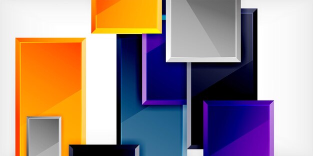 Forma cuadrada color geometría abstracta Ilustración vectorial para papel de pared Banner Fondo Tarjeta Libro Ilustración página de aterrizaje