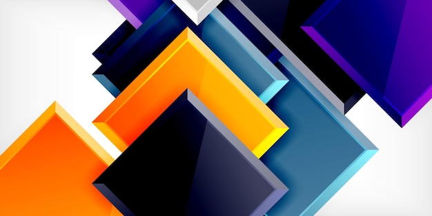 Forma cuadrada color geometría abstracta Ilustración vectorial para papel de pared Banner Fondo Tarjeta Libro Ilustración página de aterrizaje