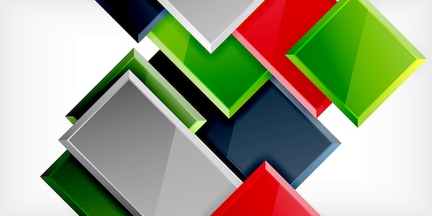 Forma cuadrada color geometría abstracta Ilustración vectorial para papel de pared Banner Fondo Tarjeta Libro Ilustración página de aterrizaje