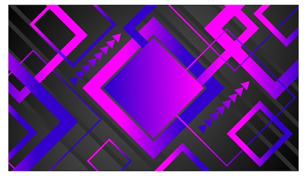 Forma cuadrada geométrica degradada de colores brillantes sobre fondo morado oscuro Vector eps10