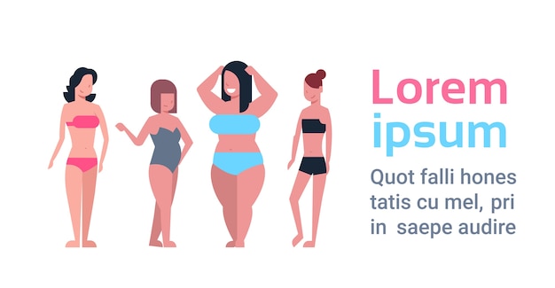 Forma de cuerpo diferente femenina más tamaño