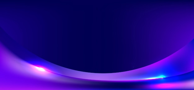 Forma curva degradado azul y morado con fondo de iluminación.