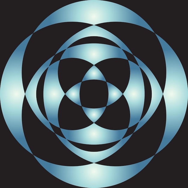 forma decorativa hecha a partir de una combinación de varias formas circulares con colores de gradiente