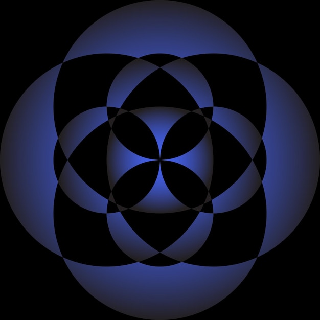 forma decorativa hecha a partir de una combinación de varias formas circulares con colores de gradiente