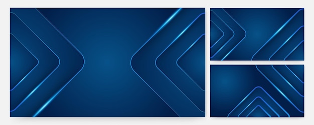 Forma de degradado Banner de diseño abstracto colorido azul oscuro