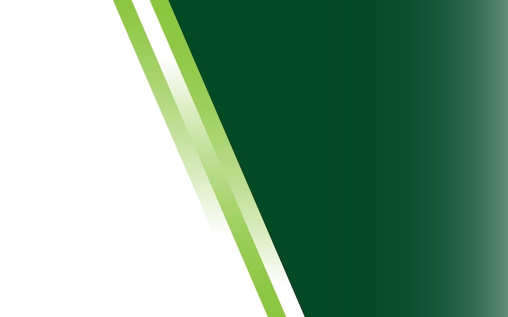 Forma de degradado de polígono verde y fondo blanco.