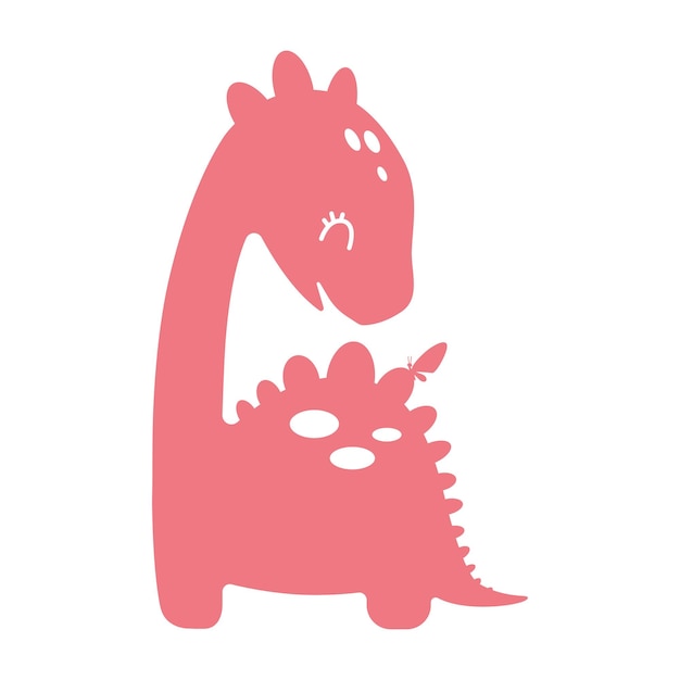 Forma de dinosaurio rosa vetor