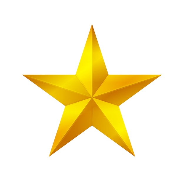 Vector forma de estrella dorada aislada sobre fondo blanco, icono de estrella dorada, logotipo de estrella dorada