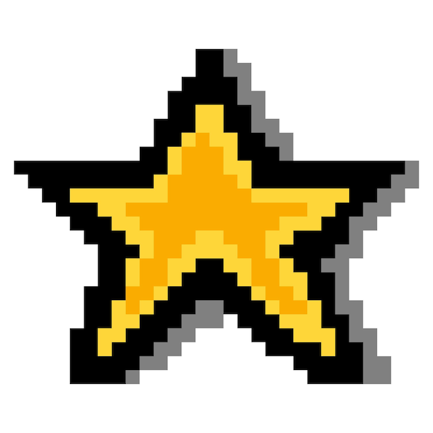 Forma de estrella en estilo de arte de píxeles