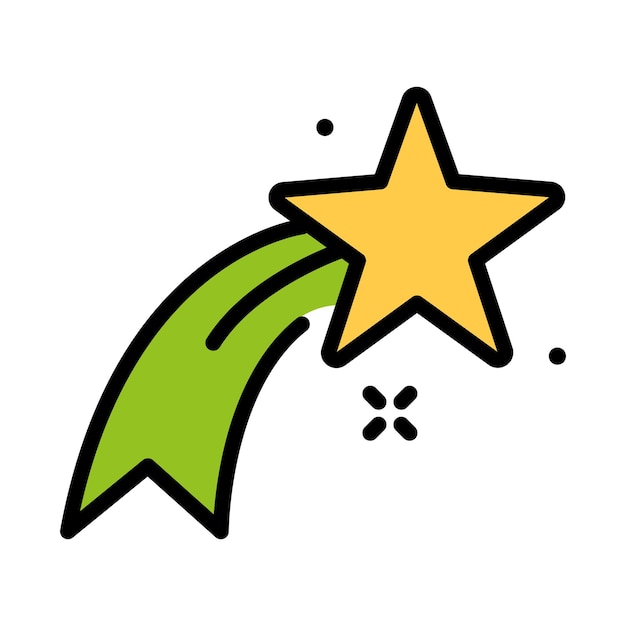 Forma de estrella fugaz. icono de navidad