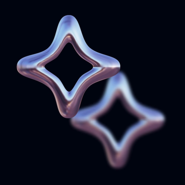 forma de estrella metálica brillante frente a un fondo desenfocado d ilustración vectorial