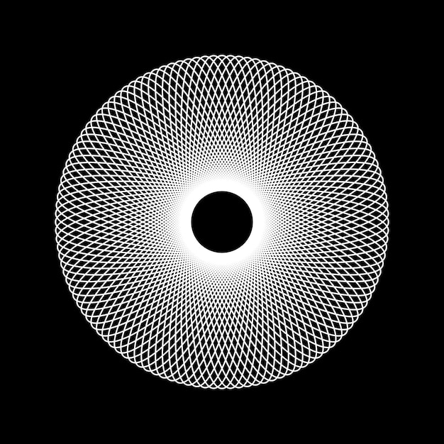 Forma fractal de tecnología abstracta blanca con fondo negro para conceptos de diseño de logotipos y carteles