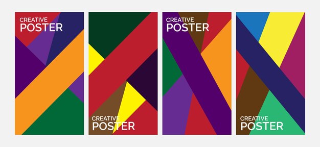 forma de geometría de colección de banner vertical