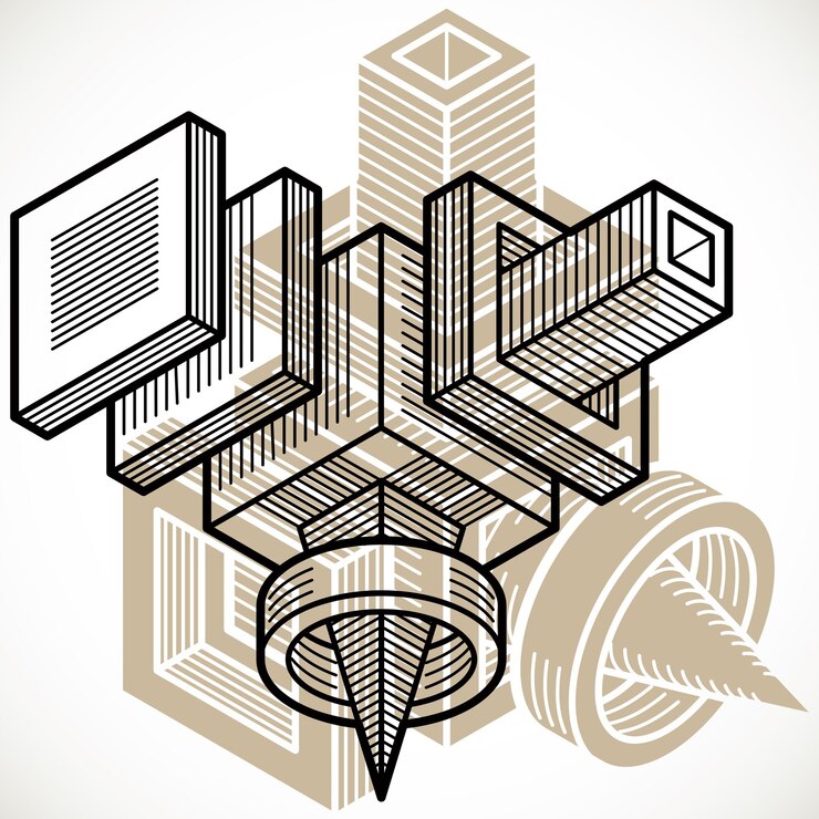 Vector forma geométrica 3d abstracta vectorial, figura poligonal.