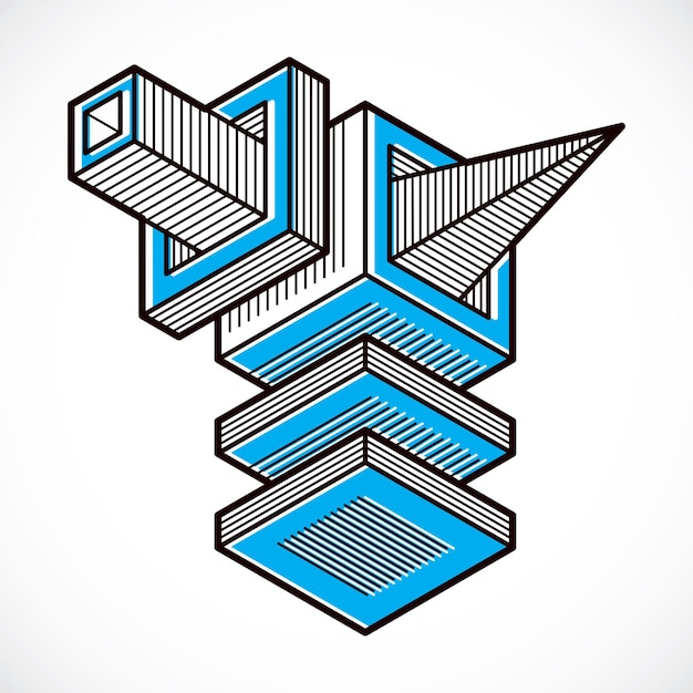 Forma geométrica 3d abstracta vectorial, figura poligonal.