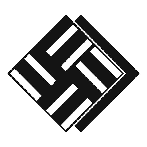 Forma geométrica abstracta en blanco y negro que forma una ilusión óptica
