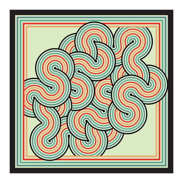 Forma geométrica abstracta colocación de impresión de base retro pañuelo formato de archivo vectorial de impresión sin costuras
